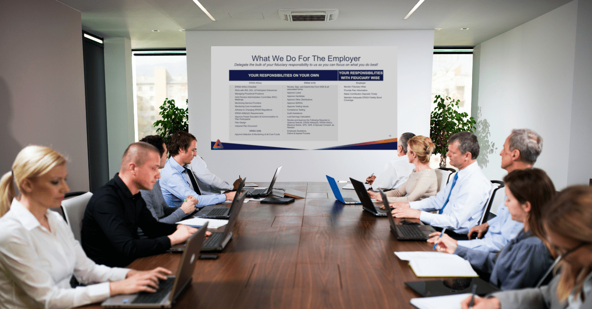 Committee meeting with fiduciary compliance documents